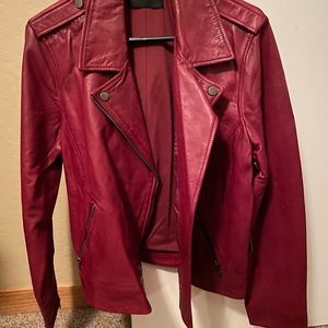 New Lucky Brand red leather jacket, size XXL